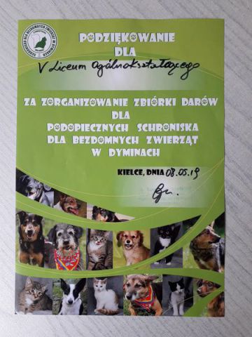Zbiórka dla schroniska w Dyminach