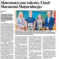 Uczniowie V LO nagrodzeni w finale Ogólnopolskiego Świętokrzyskiego Matematycznego Maratonu Maturalnego